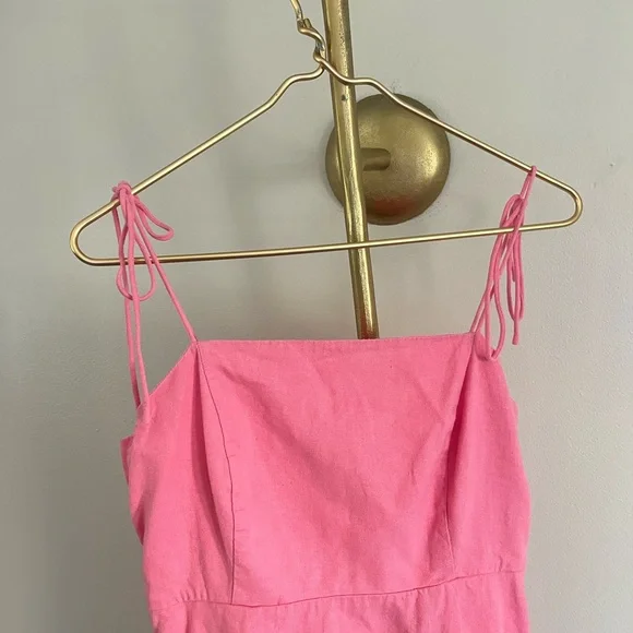 Old Navy Vibrant Pink romantic summer linen feminine mini dress size M - Picture 3 of 9